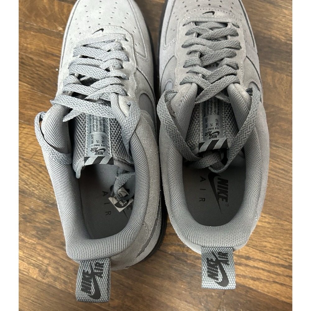 Men's Nike Air Force 1 Low 07 LV8 Grey Suede Shoes Reflective Swoosh Size 9.5 - Picture 6 of 12
